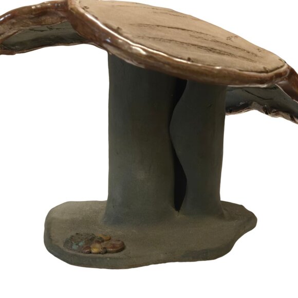 Mushroom Sculpture OOAK Pottery Folk Art Large Boho Fairy Garden Home Decor - Picture 4 of 16
